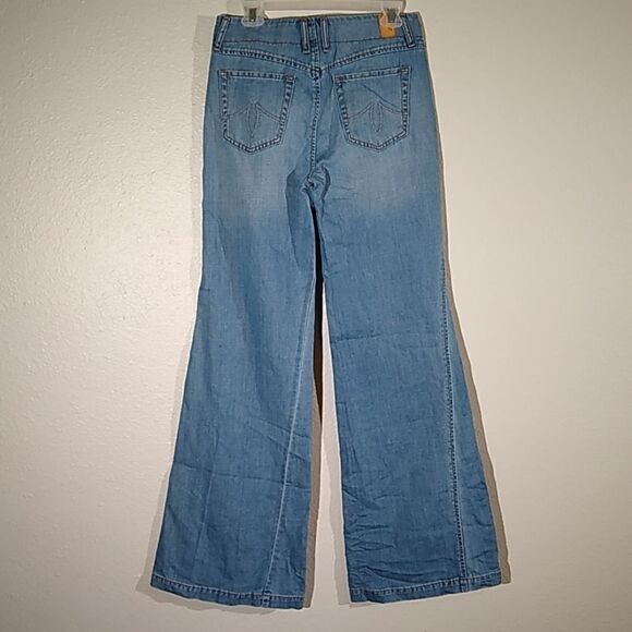 Anthro Level 99 Tyler Twist Wide Leg Flare Jean 27 Boho Hippie Festival - Picture 6 of 8